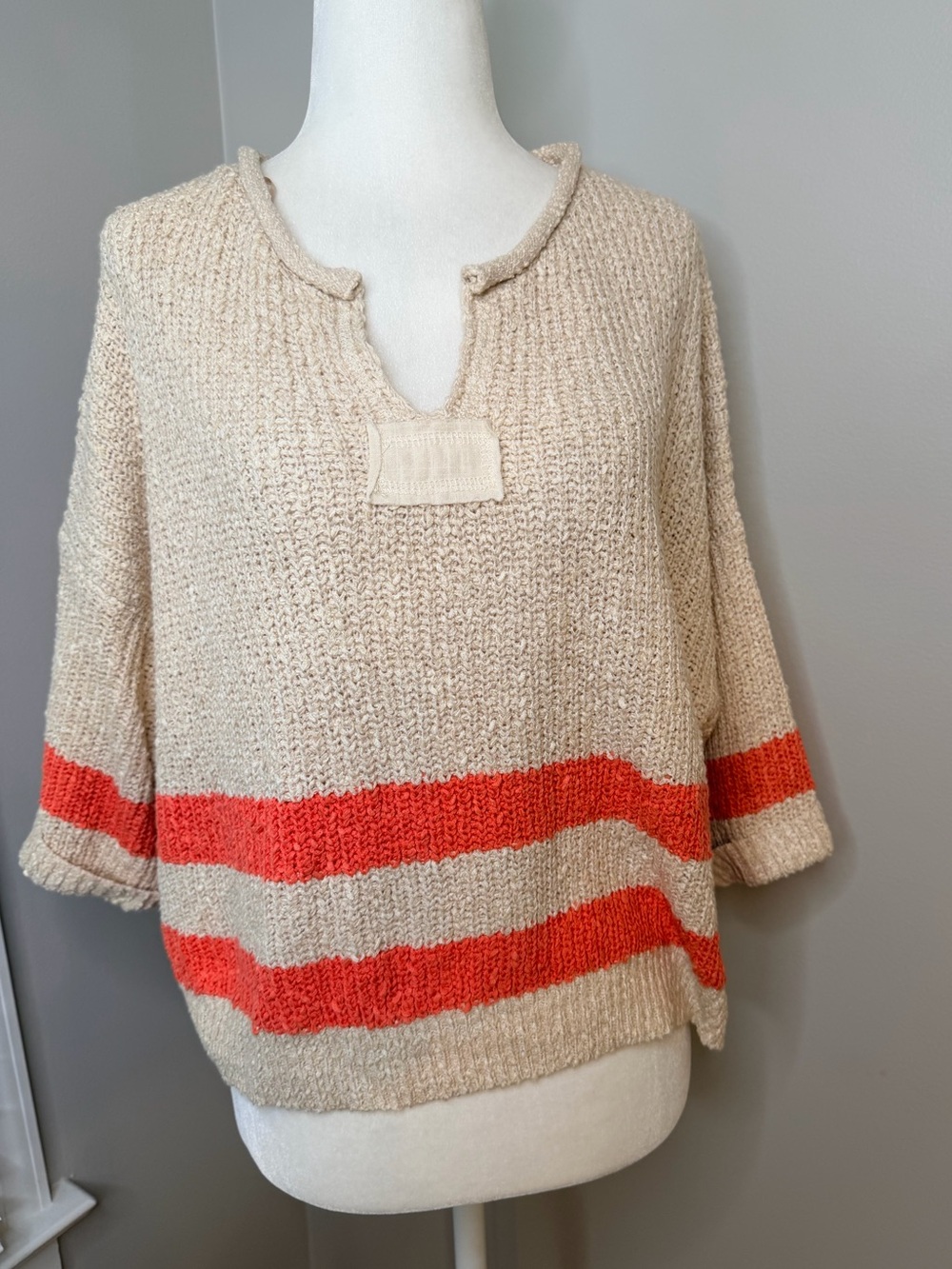 NWT ee:some Cropped Knit Sweater in Sunset Soda